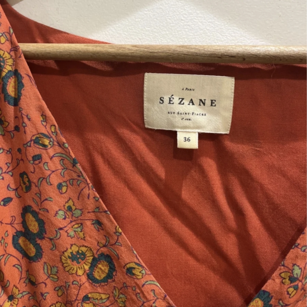 RARE Sezane Midi Floral Silk Sollie Dress - Picture 5 of 9